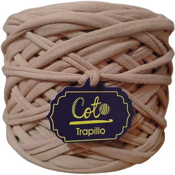 Trapillo Pink Beige de Algodón Grueso para alfombras y cestas