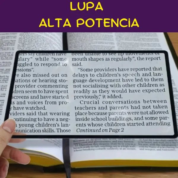 Lupa Rectangular PVC alta potencia para TEJER y MANUALIDADES