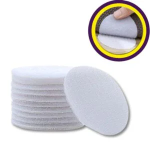 Velcro Adhesivo Circular Blanco y Transparente