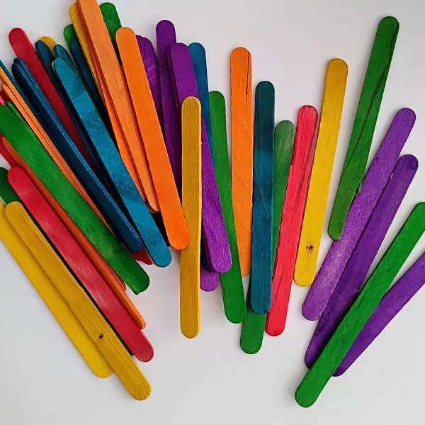 Palitos de Chupetes para Manualidades, Palitos Pintados de Colores para Manualidades Escolares