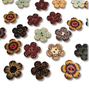 Botones Flores Vintage de madera para srapbookin y otras manualidades
