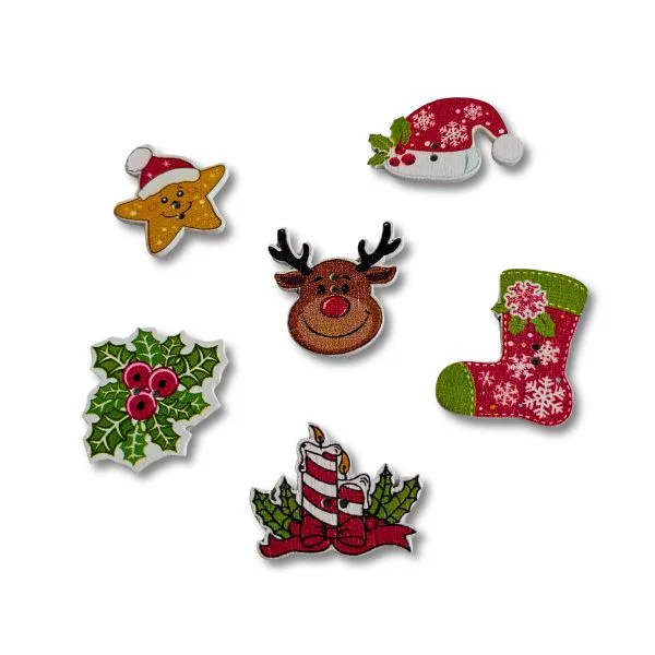Botones Navideños de madera ideales para Scrap Decoración y Manualidades