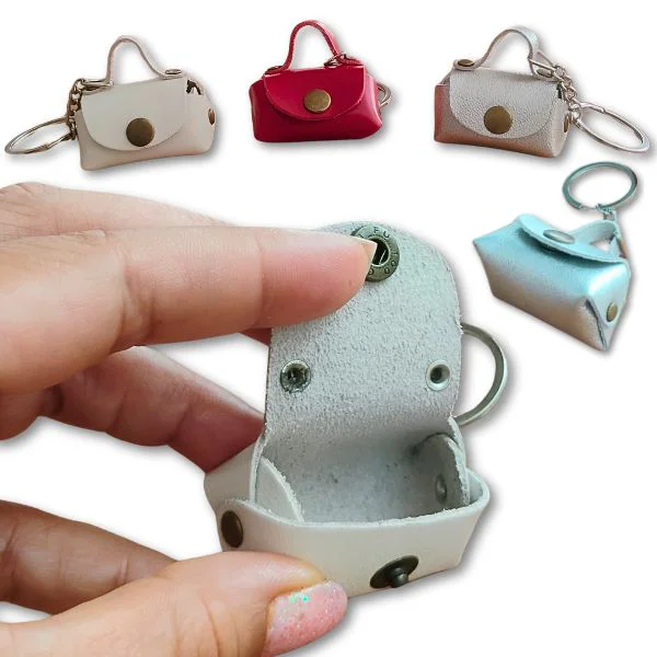 Llavero Mini Bolso de Cuero 100