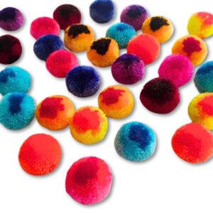 Pompones Matizados Colores Mezclados y Variados