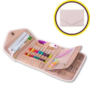 Porta Crochets Estuche para Almacenamiento Organizador de Agujas para Tejer