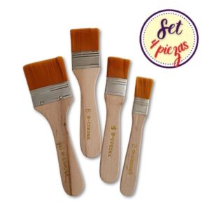 Brochas Set 4 piezas cerdas suaves para pinturas y manualidades