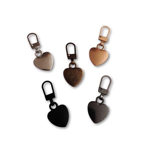 Jaladores de Metal Automáticos Corazón Varios Colores