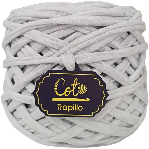 Trapillo Gris Hielo Jaspeado de Algodón para Tejer
