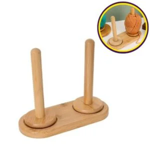 Porta ovillos de madera doble