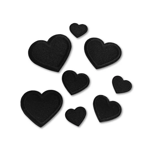 parches para planchar corazones negros
