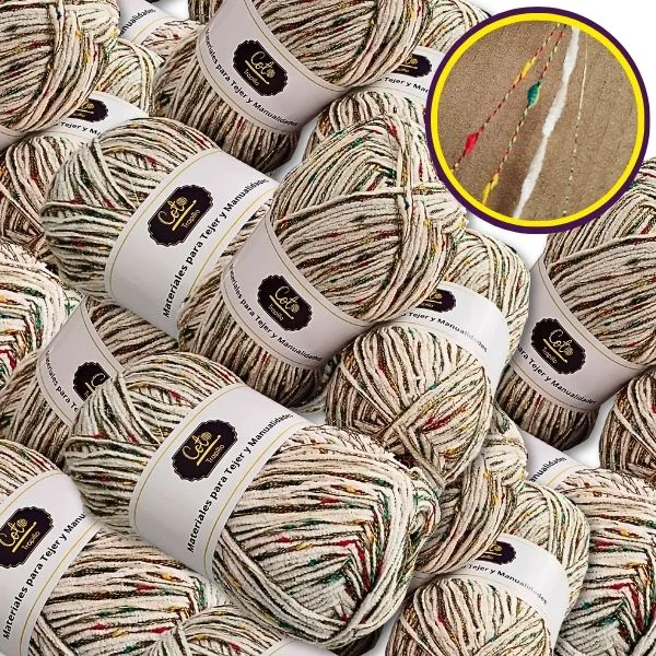Lana Chenille Fantasía 4 hebras con Lurex