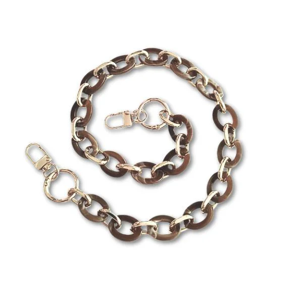 Asa Individual Acrílico + metal ovalado Beige Claro