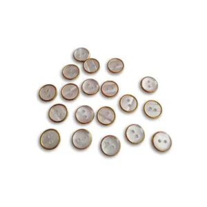Botones Nacar Borde Dorado 1cm