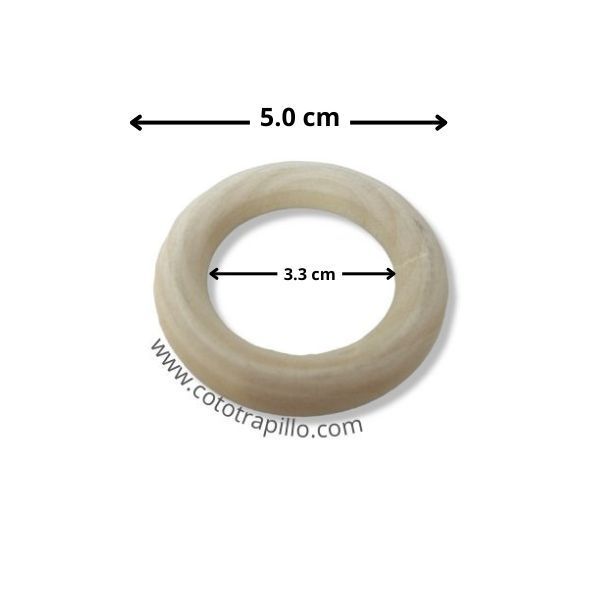 Argolla Aro de Madera Blanca Medida 50 mm