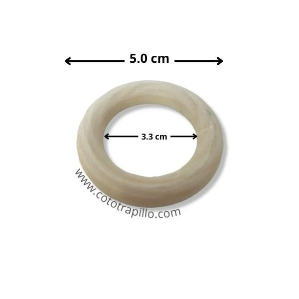 Argolla Aro de Madera Blanca Medida 50 mm