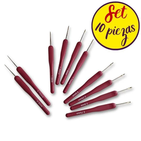 Set 10 piezas crochets finos